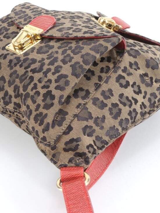 Fendi Vintage Leopard Print Leather Backpack Ree main image 9